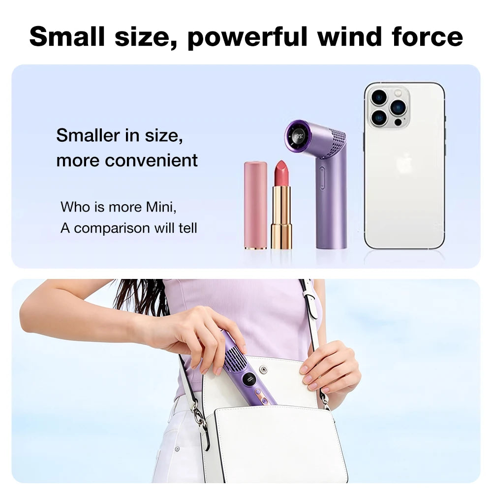 Handheld/Neck Hanging/Table Standing Lipstick Fan with 100 Levels of Wind Power, Twisted Flashlight, Lighting Small Fan