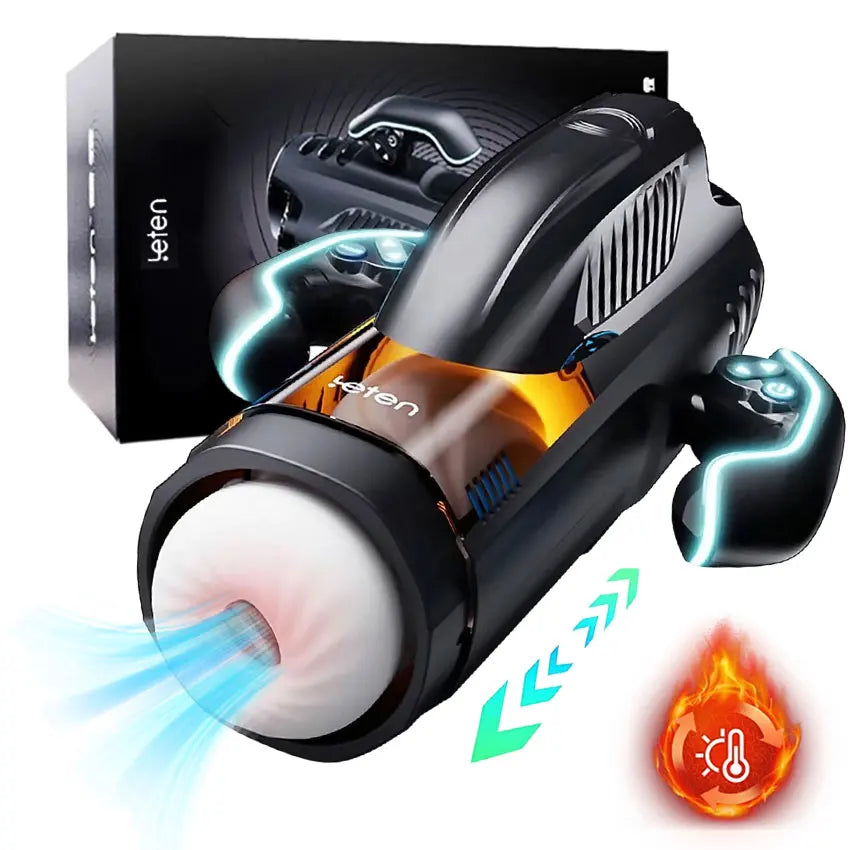 LETEN Automatic Male Masturbator with Sucking Thrusting Modes Heating Stroker Blowiob Machine LCD Display Adult Sex Toy for Men