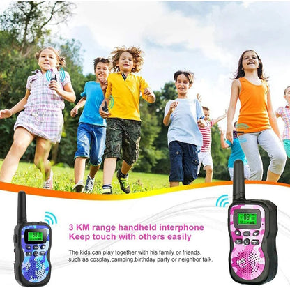 Kids Walkie Talkies with Flashlight and LCD Screen,3 Miles Range Walkie Talkies for Kids Outside Adventures Camping Hiking