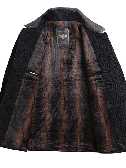 Thickened Fleece Cotton Jacket for Middle-Aged And Elderly Men Winter Outerwear Warm Fashionable Business Casual Style Long S...
