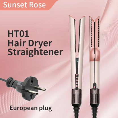Hair Straightening Comb Hair Dryer HT01 Huaqiangbei Flat Iron Straightener Negative Ion No Hair Damage Dry Wet Use