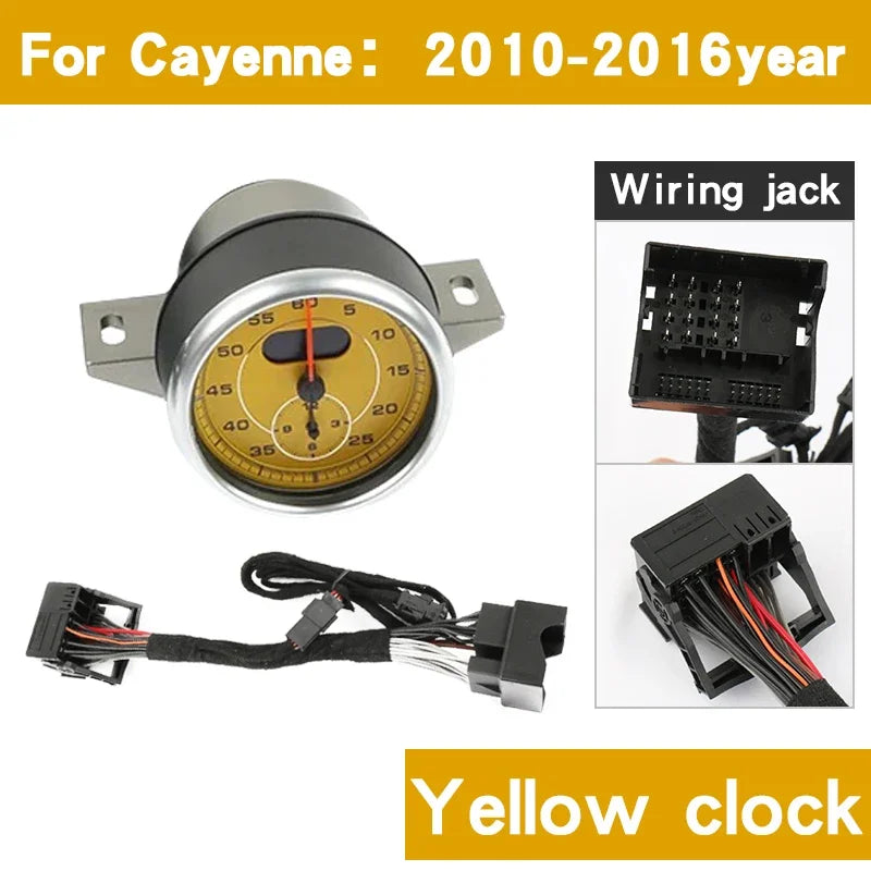 Stopwatch For Porsche Cayenne 958 10-17 Interior Dashboard Central Chrono Clock Compass Time Electronic Meter Clock Accessories