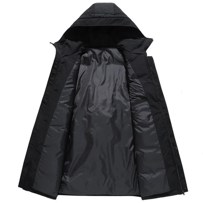 Down Jackets Men Winter Fashion Thick Warm Long Parkas Casual Fur Collar White Duck Down Coats Windproof Hooded Jackets Overcoat