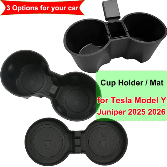 Car Cup Holder for Tesla Model Y Juniper Center Console Cup Mat TPE Water Bottle Holder Model 3 Highland interior Accessories