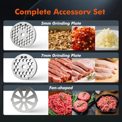 PORIYA 2800W Commercial Meat Grinder Electric Mincer Sausage Maker Machine Kit Kitchen