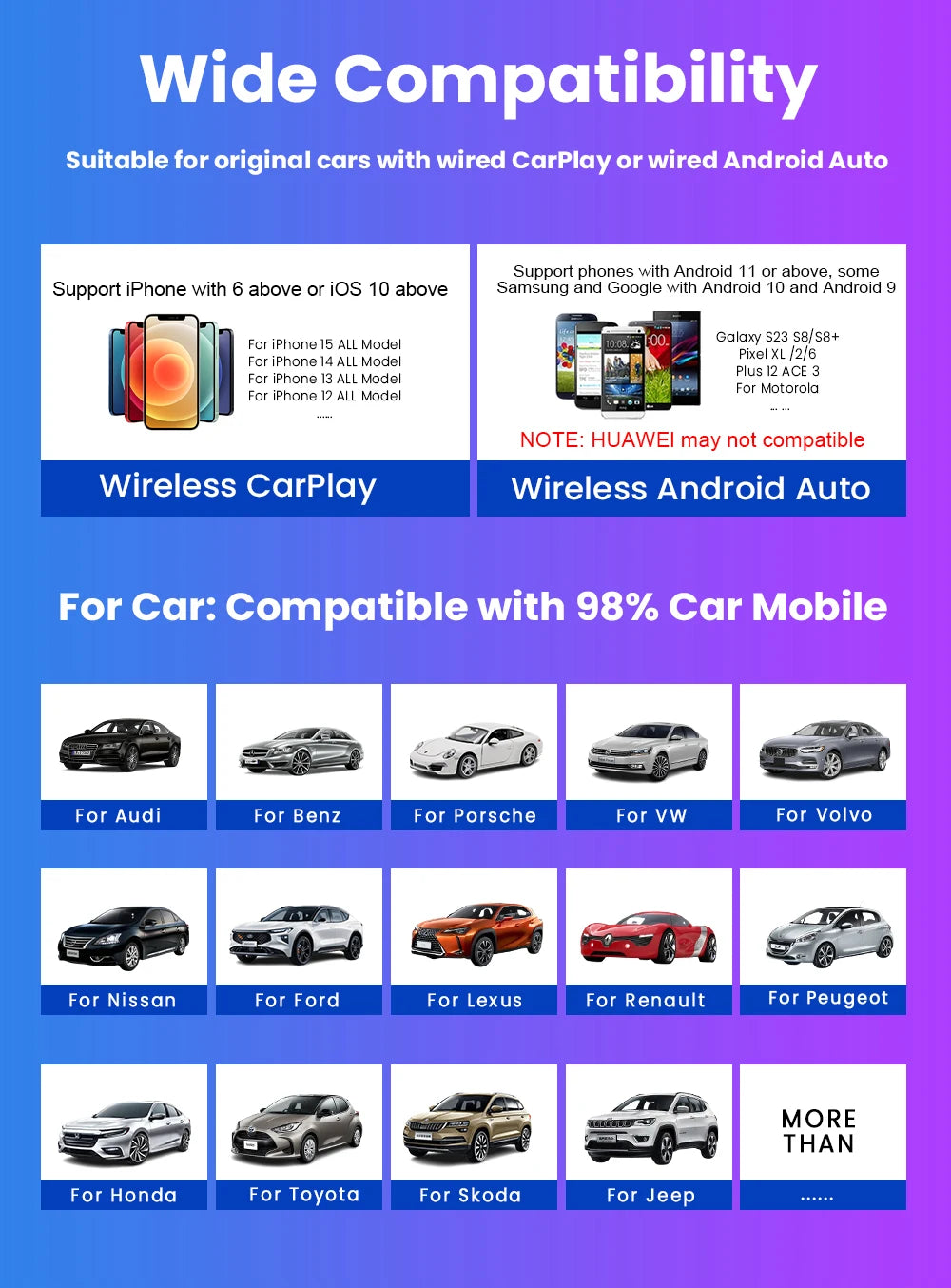 2026 2in 1 Wireless CarPlay Dongle Wireless Android Auto Adapter AI Smart Box 5Ghz WiFi Type-C/USB Plug and Play Car accessories