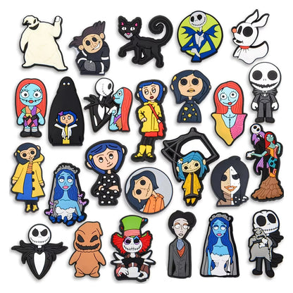 1-100pcs Halloween Ghost Mom PVC Shoes Charm Alligator Charm Accessories Fit Bracelet Wristband Kids Girl Boys love party gifts