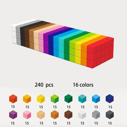 400pcs/set Pixel Building Blocks Designer Rainbow Cube Colorful Connection Block DIY Model Children Toys Gifts for Kids