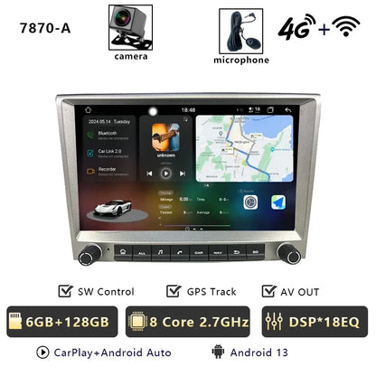 CHSTEK Car Radio Wireless Carplay Qualcomm for Porsche 911 997 Boxster Cayman 987 Auto Android 13 Multimedia Player Navigation