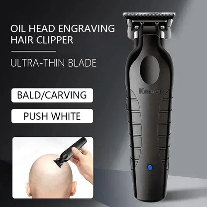 Kemei 2299 Barber Cordless Hair Trimmer 0mm Zero Gapped Carving Clipper Professional Electric Finish Cutting Machine