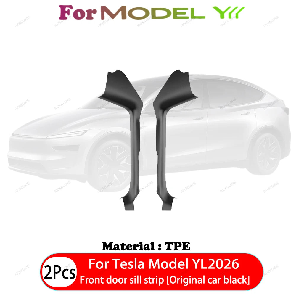 2 4 6 8 Pcs For Tesla New Model YL 2026 TPE Front Rear Door Sill Protector Threshold Strip Anti-kick Guard Panel Waterproof Pad