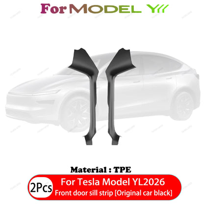 2 4 6 8 Pcs For Tesla New Model YL 2026 TPE Front Rear Door Sill Protector Threshold Strip Anti-kick Guard Panel Waterproof Pad