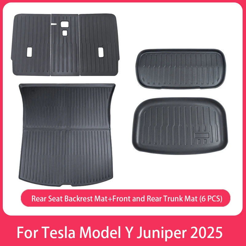 AITESLCAR for Tesla Model Y Juniper/Launch 2025 Rear Seat Backrest Protective Pad Cargo Liner Trunk Mat Anti-Kick Pad Accessori