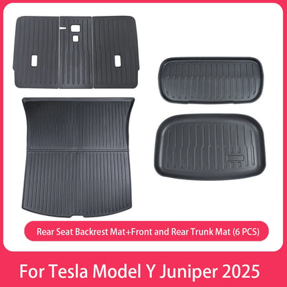 AITESLCAR for Tesla Model Y Juniper/Launch 2025 Rear Seat Backrest Protective Pad Cargo Liner Trunk Mat Anti-Kick Pad Accessori