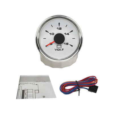 RHAXEL 2" 12V DC Voltmeter Volt Gauge 8-16V 16-32V 18-32V 9-32V with 8 Backlights for Car Boat Motor RV Truck