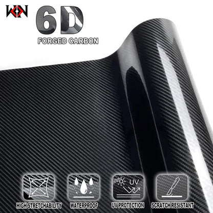 6D Carbon Fiber Vinyl Foil Film Ultra Gloss Waterproof Decoration Film Auto Wrap Sticker for Laptop Phone Case Motorcycle