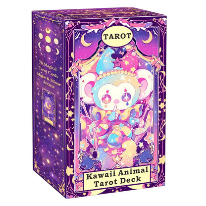 Kawaii Animal Tarot Cards Set, 78 Cards, 13x8 Cm, Includes Paper Instructions, Perfect for Beginners