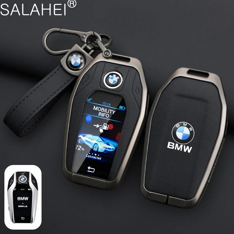 Leather Car Display LED Key Case Fob Cover Shell For BMW 3 5 7 Series G11 G12 G30 G31 X4 X5 X6 X7 i8 G32 G05 G07 X3 Accessories