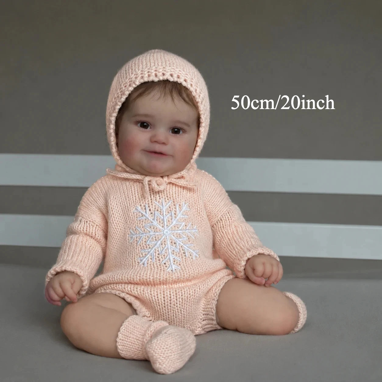 BZDOLL 50CM 20IN 3D-Paint Skin Reborn Baby Cloth Body Doll Toy For Kids with Pacifier Doll Lovely Princess Toddler Birthday Gift