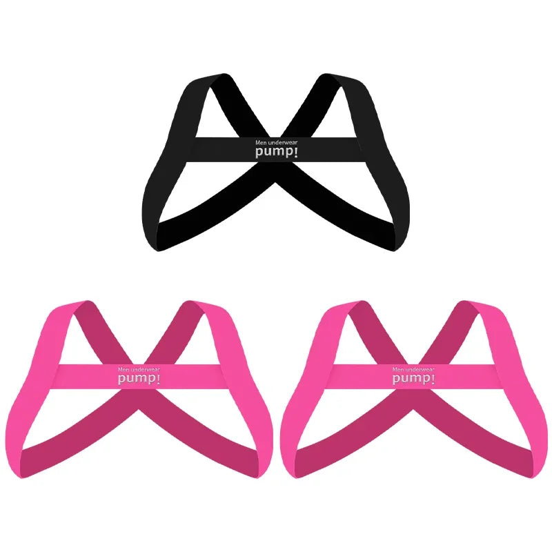 Chest Straps Men's Sexy Elastic Breast Belt Chest Bondage Muscle High Stretch Shoulder Straps Sports Fitness Club Party Costume