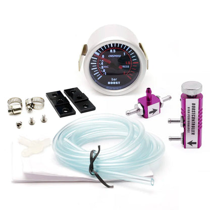 CNSPEED 2 "52mm Turbo Boost Gauge -1-2 Bar Car Smoke Len With Adjustable Auto Turbo Boost Controller Kit 1-30 PSI