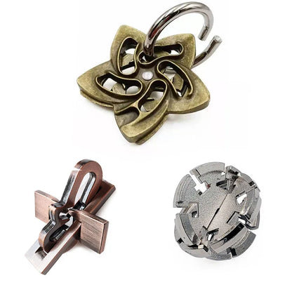 Metal Puzzle Brain Teaser 3PCS Set Casse Tete Difficile Rompecabezas IQ Test Mind Games Toys For Kids Adults Juegos De Ingenio