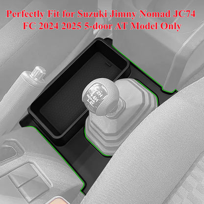Car Gear Shift Storage Box Center Console Organizer Tray Phone Cup Holder for Suzuki Jimny 2024 2025 AT Model Interior Accessory