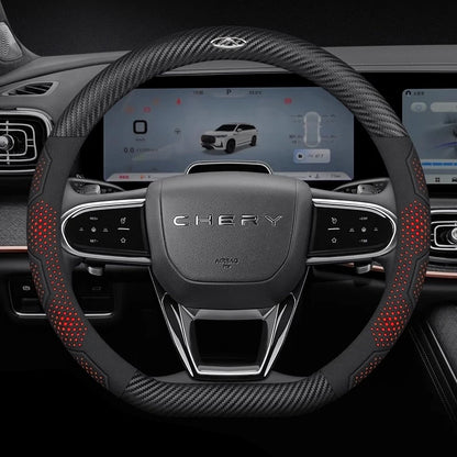 Chery Tiggo 3 4 5 7 7Pro 7 8 Plus Arrizo 7 GX 5x EQ7 Fulwin 2 A3 A5 Carbon fiber Suede Car Steering Wheel Cover Auto Accessories