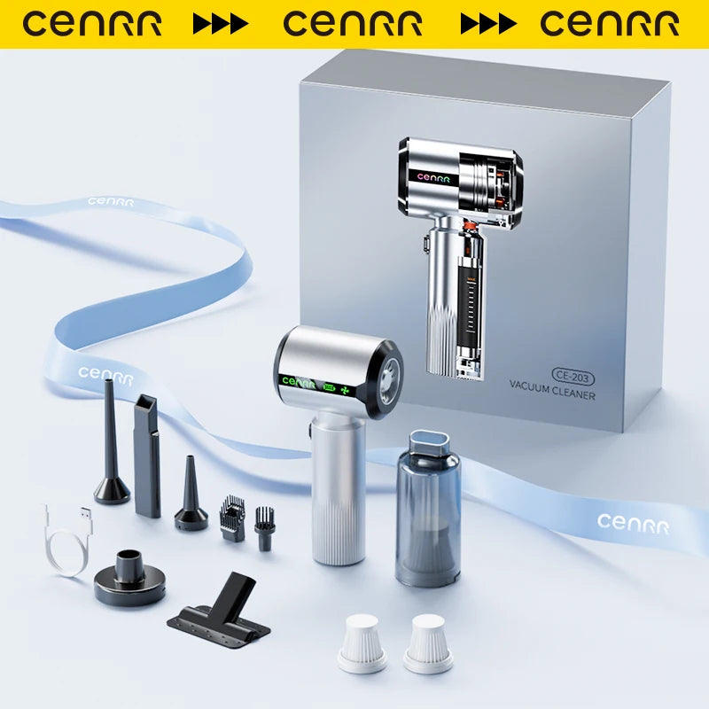 CENRR New LED Power Display Car Vacuum Cleaner  7500mAh Strong Suction Powerful Portable HandHeld Car Cleaner Home Give a Gift