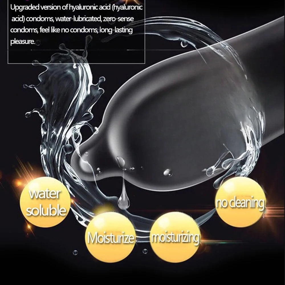 100pcs Condoms Hyaluronic Acid Penis Sleeve Lubricante Sexual Natual Latex Презервативы Health Safer Sex Products Adult 18+