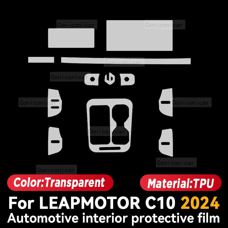 For LEAPMOTOR C10 2025 Car Interior Panel Dashboard Center console Anti-Scratch Protective Film Accessories Sticker