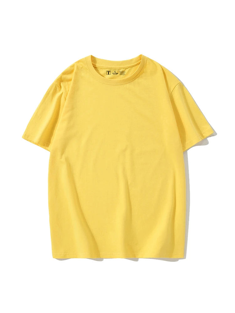Simple White Oversize T-shirts For Women Cotton Summer Green T Shirts Women Short Sleeve Loose Blue T Shirt Women Yellow Top Tee