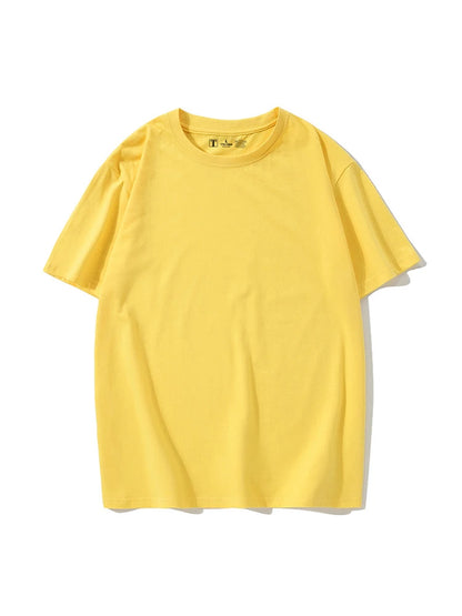 Simple White Oversize T-shirts For Women Cotton Summer Green T Shirts Women Short Sleeve Loose Blue T Shirt Women Yellow Top Tee