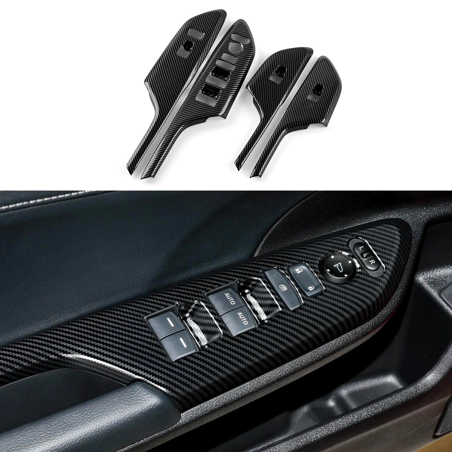 For Honda Civic 10th Gen (2016 -2021) Interior Accessories, Car Center Console Gear Shift Panel , Carbon Fiber ABS Trim Sticker