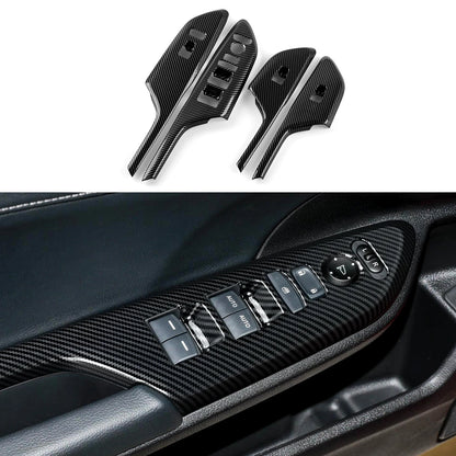 For Honda Civic 10th Gen (2016 -2021) Interior Accessories, Car Center Console Gear Shift Panel , Carbon Fiber ABS Trim Sticker