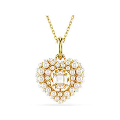 New Swa Concealed Pink Heart shaped Romantic Pendant Kirin Fashion High end Moon Versatile Accessory Necklace