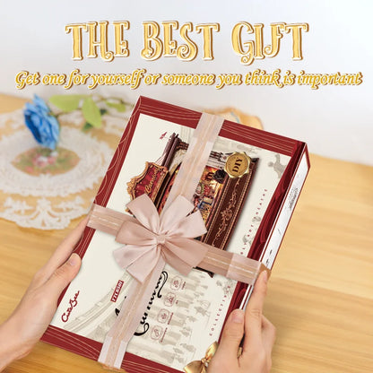 CUTEBEE DIY Miniature House Kit Wooden Music Box Handmade Dollhouse Animal Carnival  for Bookshelf Insert Home Decoration