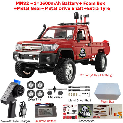 MN82PRO MN82 1/12 RC Car 4WD 2.4G Remote Control Car Simulation Classic All-terrain Off-road LED Light RC Truck Toys As Kid Gift