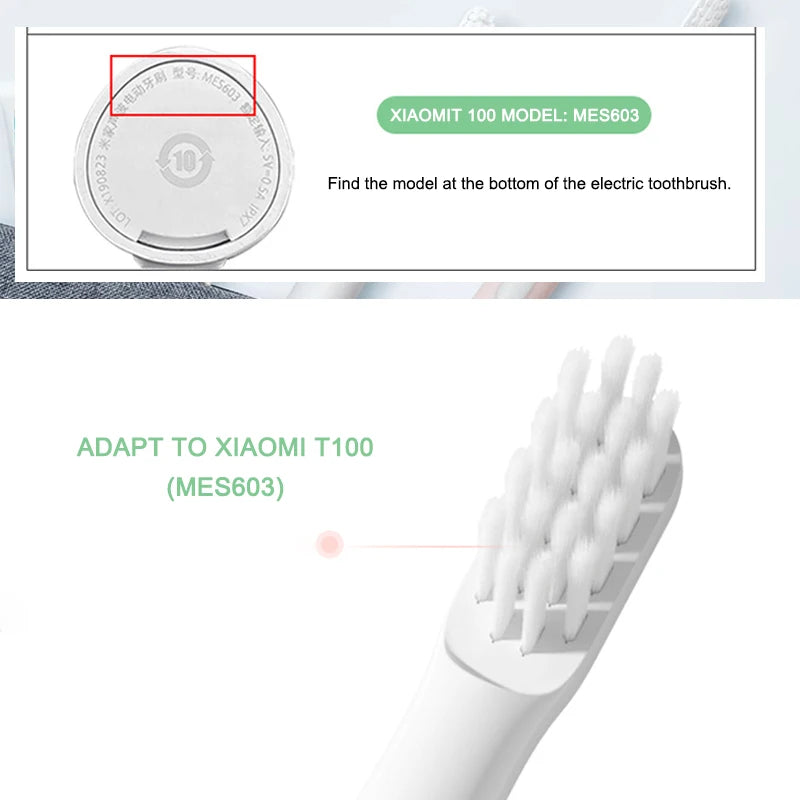 Brush Heads for XIAOMI T100 20/50/100Pcs Sonic Electric Toothbrush Soft DuPont Bristle Brush Vacuum Nozzles Refills
