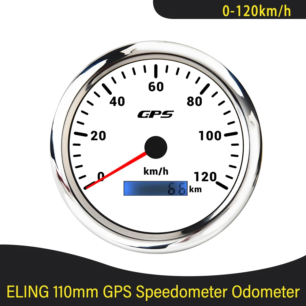 Newest Universal 110mm GPS Speedometer 60K 80K 120K 200K with GPS Antenna and 7 Colors Backlight for Boat Truck Car