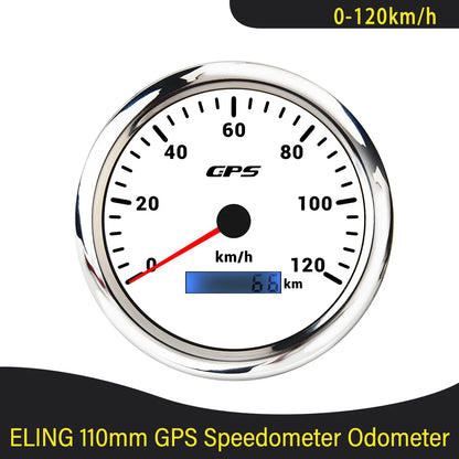 Newest Universal 110mm GPS Speedometer 60K 80K 120K 200K with GPS Antenna and 7 Colors Backlight for Boat Truck Car