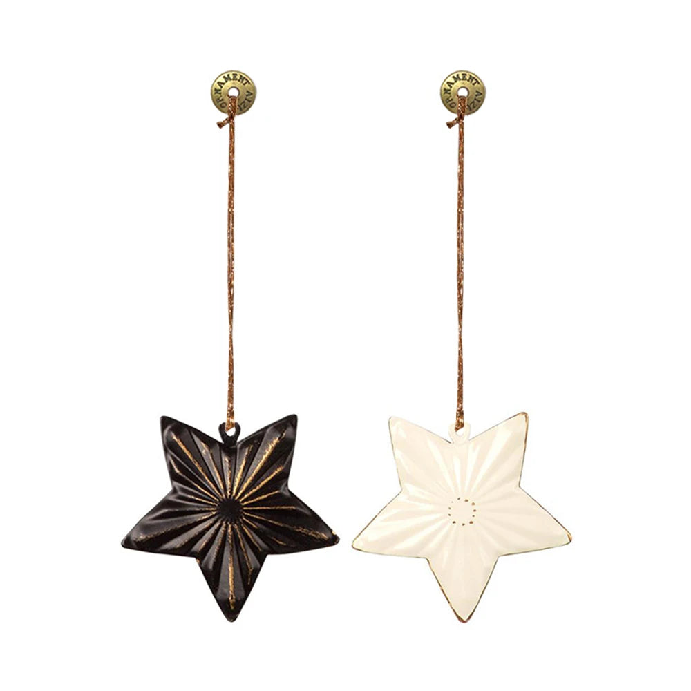 Aizulhomey Metal Christmas ornaments double-sided hand painted iron pendant christmas tree decoration gifts arts handicraft