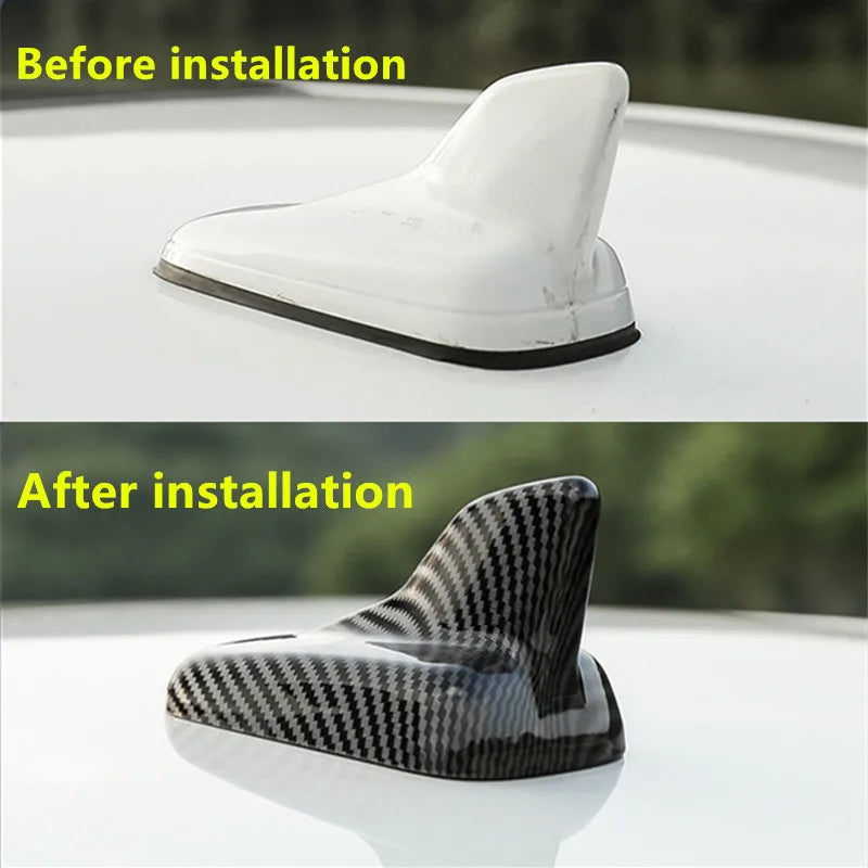 Carbon Fiber Car Antenna Roof Decoration Shark Fin Signal Antenna for Audi A3 A4L A5 A6L Q3 Q5 Q7 Q5L 2017-2022 Car Accessories