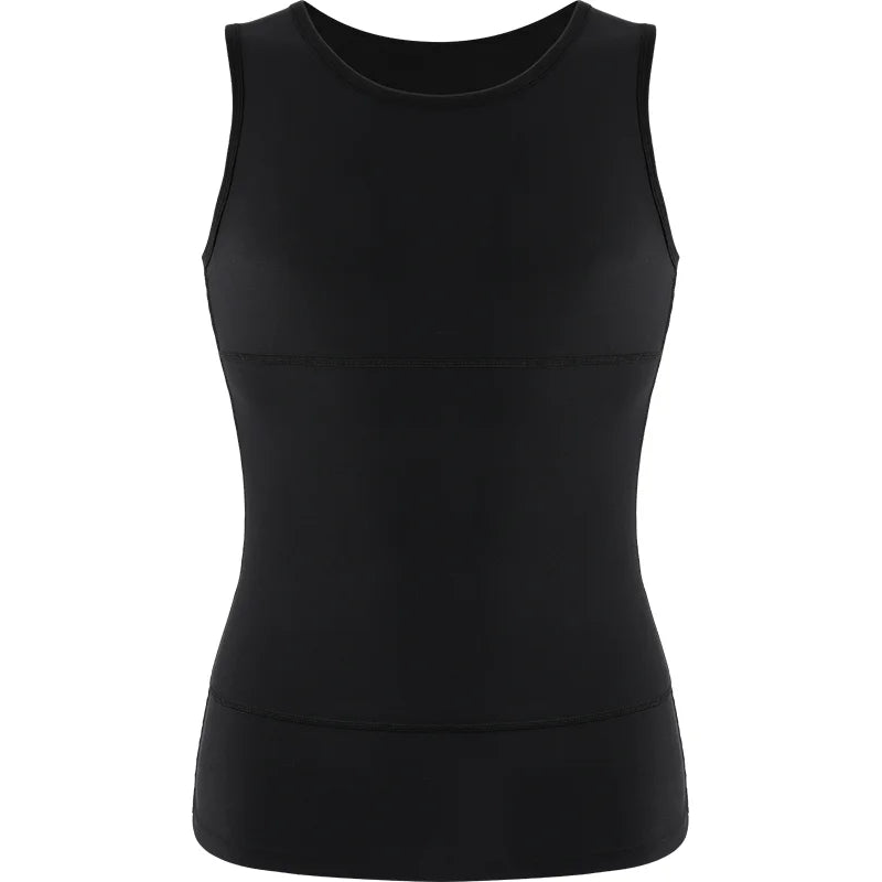 Men Compression Vest Double Layer Tummy Control Tank Top Cool Farbic Shapewear Slimming Breathable Underwear M-4XL Body Shaper