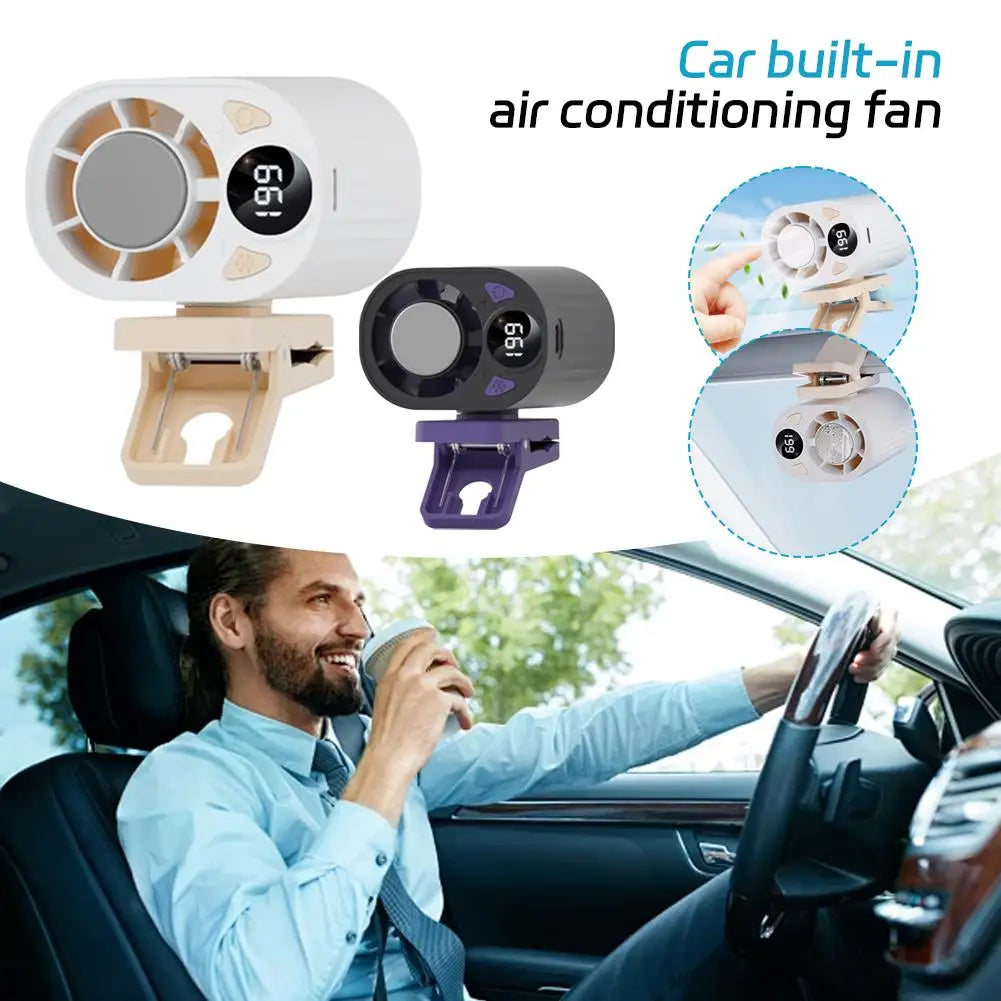 Portable Clip-On Cooling Fan USB Rechargeable Car Built-in Air Conditioning Fan Outdoor Semiconductor Cold Compress Fan