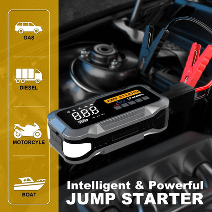 4000A Car Jump Starter with 24,000 mAh Battery Charger Compressor Air Pump Tire Inflator Emergency Kit Truck Booster
