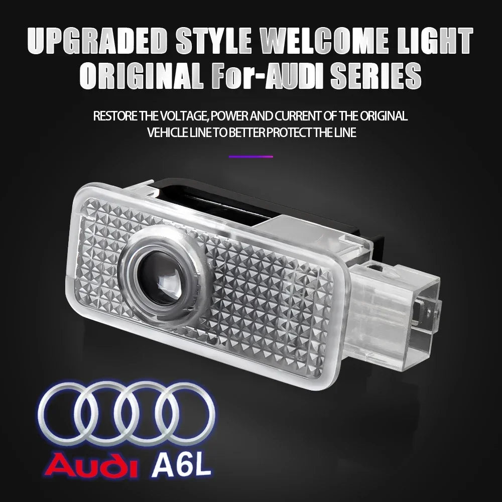 2Pcs HD Car Door Car sticker Lamp Car Door Welcome Light For Audi Sline Q3 A5 A7 A3 Q5 Q7 A4L RS Quattro S3 S4 S6 S5 S7 S8
