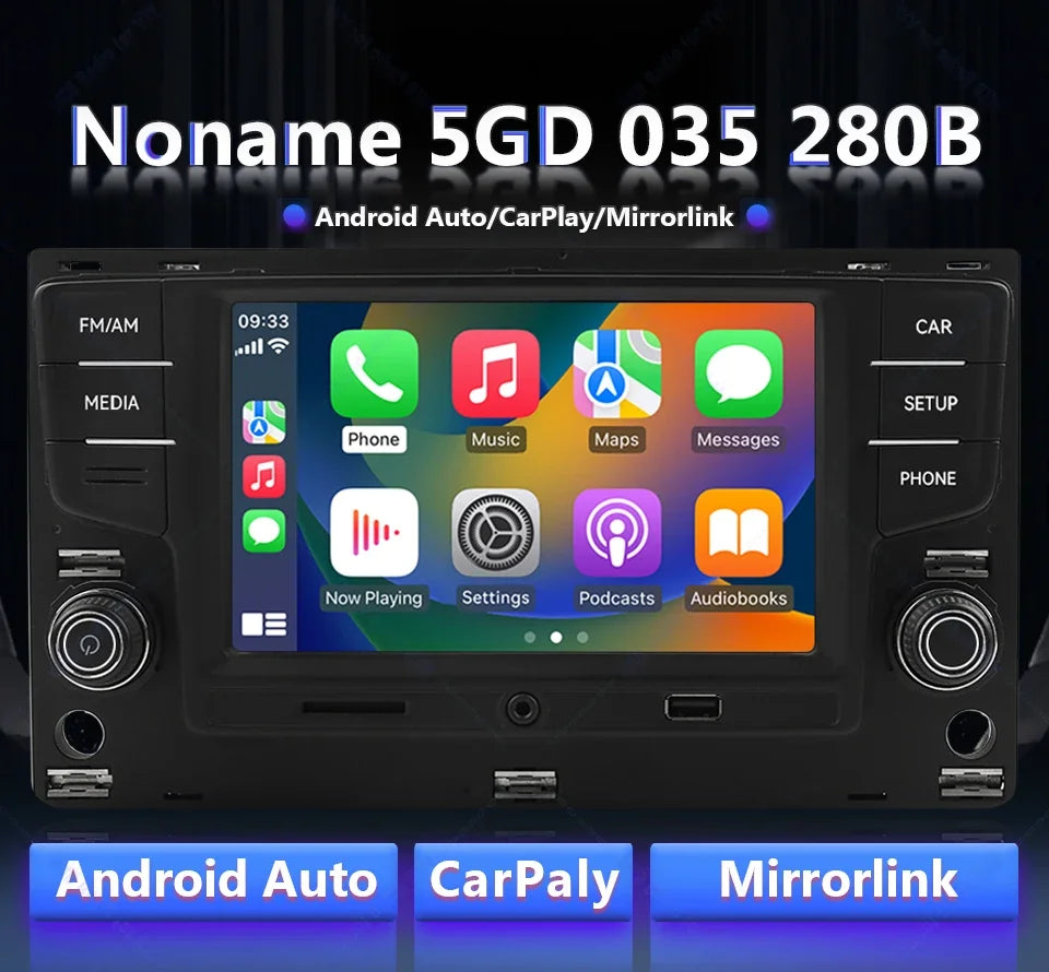 Noname 5GD035280B MIB Carplay Car Radio for VW Golf MK7 MK7.5 Passat B8 Sportvan Tiguan Bluetooth 6.5 inch Android Auto Player