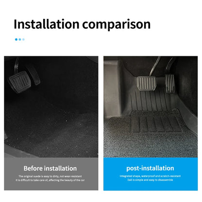 6PCS Floor Mats for Tesla Model Y highlad3 Double Layer 3D TPE Menis Carpet Velvet Waterproof Washable Two Layers Car Floor Pads