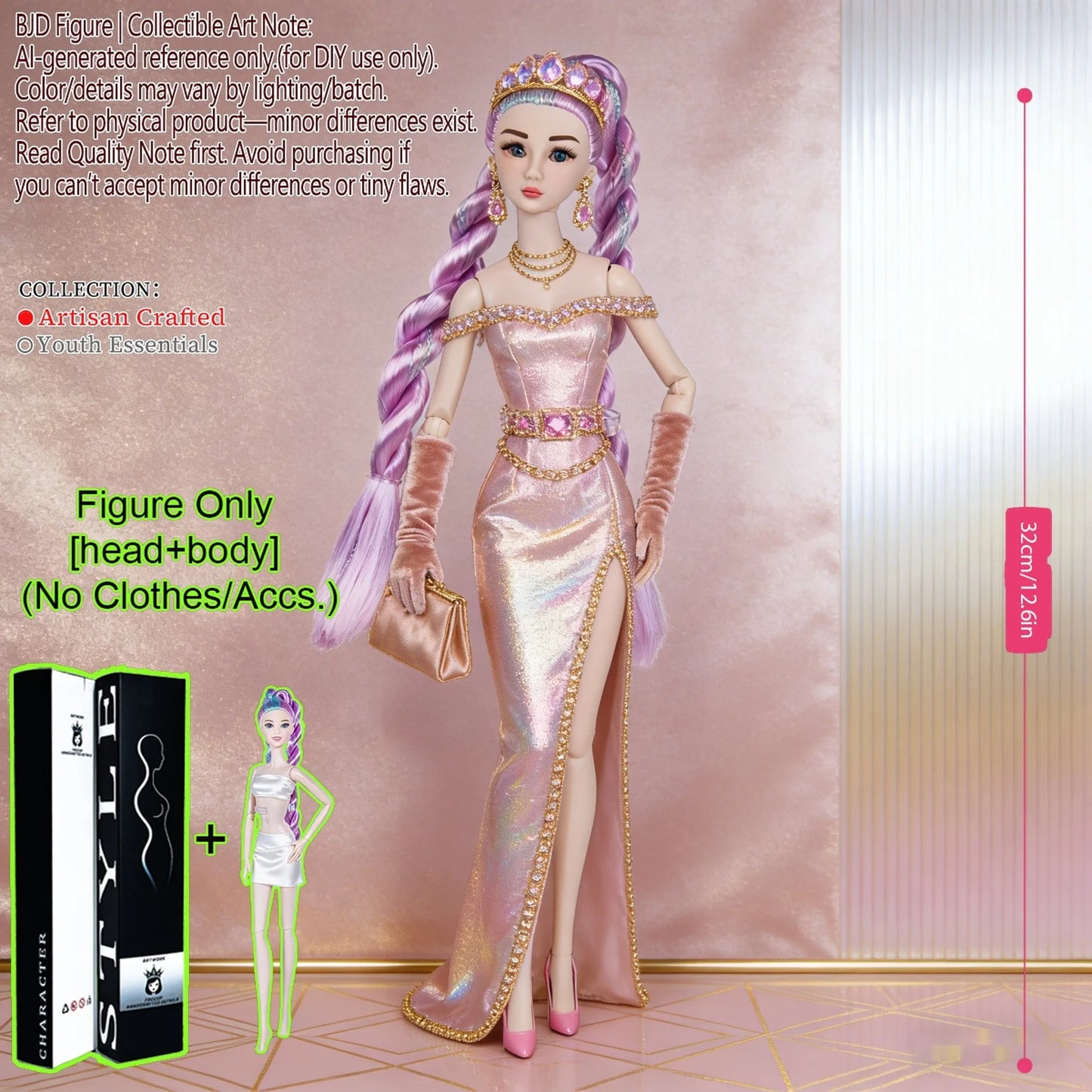 BJD MJD 1/6 Realistic Supermodel Doll 12.6 Inch Ball Jointed Articulated Posable Collectible NoClothes